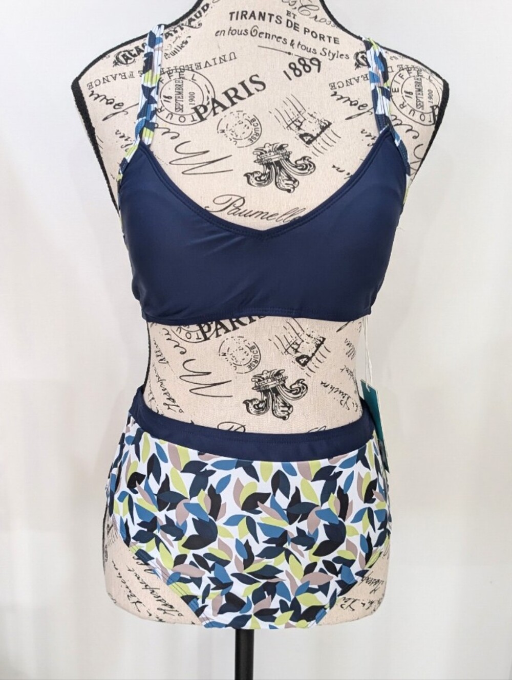 QUINTSOUL | Women's Tikal Multi Navy High Waisted Bottoms with Cami Top